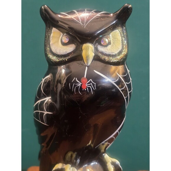 Fenton Art Glass "Webster" The Owl Halloween Figurine Hand Painted M. Young 2004 - Picture 3 of 7
